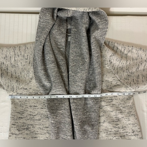 Lucky Brand Cardigan Sweater Fleece Lined Shawl Wrap Collar Chunky Cream Gray XS - Picture 14 of 16